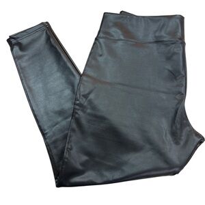 Nordstrom Rack Faux Leather Skinny Elastic Pull-on Black Pants XL